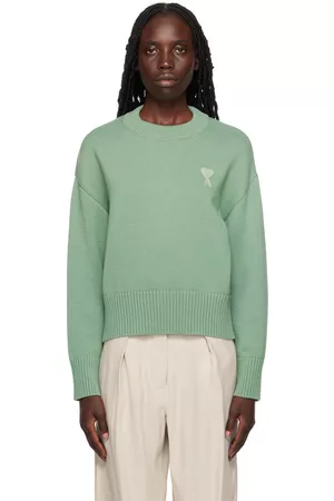 Ami Women Jumpers - SSENSE Exclusive Green Ami de Cœur Sweater