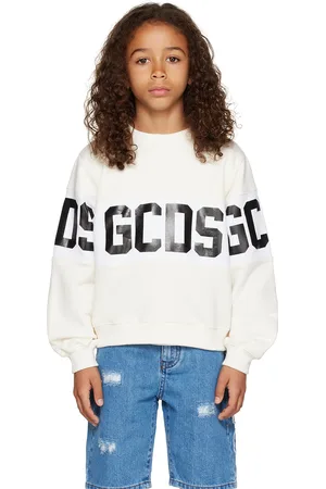 GCDS Kids White Band Sweatshirt