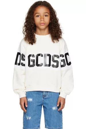 GCDS Sweatshirts - Kids White Band Sweatshirt