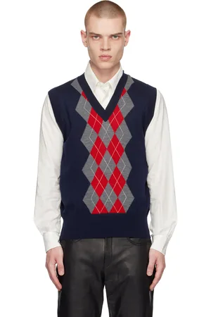 Ami Navy Argyle Vest