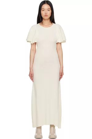 Chloé Women Maxi Dresses - Off-White Ruffle Maxi Dress