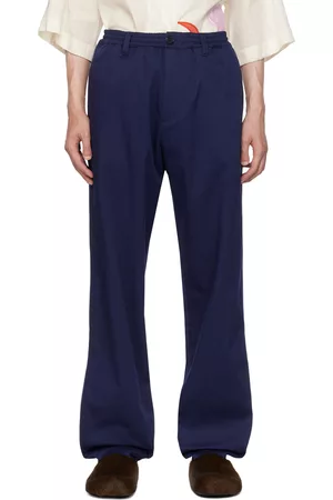 Marni Men Pants - Navy Drawstring Trousers