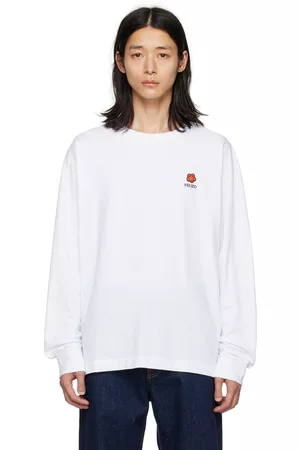 Kenzo Men Long Sleeve - White Paris Boke Flower Long Sleeve T-Shirt