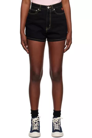 Kenzo Women Shorts - Black Paris 'Boke Flower' Denim Shorts