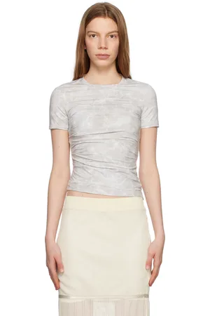 Helmut Lang Gray Ruched T-Shirt