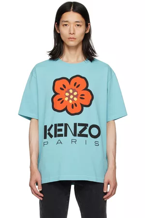 Kenzo Men T-shirts - Blue Paris Boke Flower T-Shirt