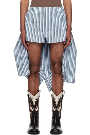 MERYLL ROGGE Green & White Striped Shorts