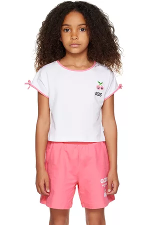 GCDS T-shirts - Kids White & Pink Patch T-Shirt