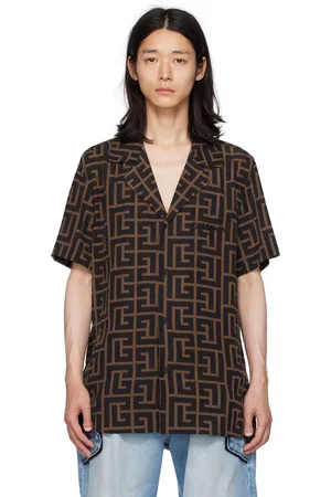 Balmain Brown & Black Printed Shirt
