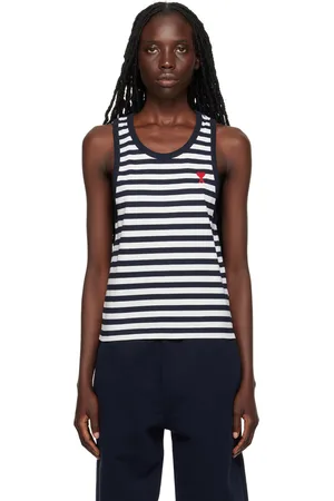 Ami Navy & White Ami de Cœur Tank Top