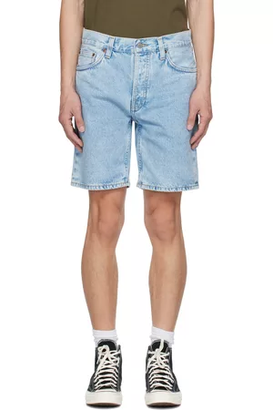 Nudie Jeans Men Shorts - Blue Seth Denim Shorts