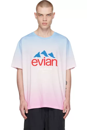 Balmain Men T-shirts - Pink Evian Edition T-Shirt