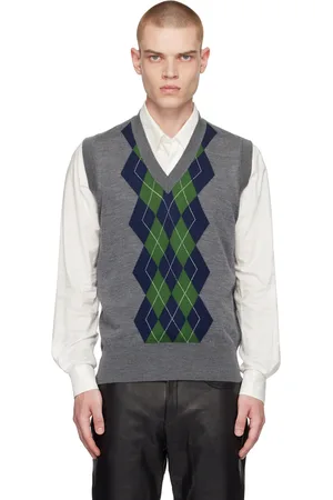 Ami Gray Argyle Vest