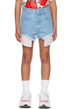 GCDS Kids Blue Frayed Shorts
