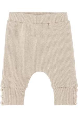 Tartine Et Chocolat Girls Leggings - Baby Beige Buttoned Leggings