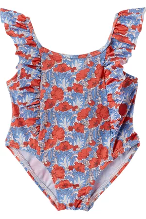 Tartine Et Chocolat Baby Swimsuits - Baby Red & Navy Floral One-Piece Swimsuit