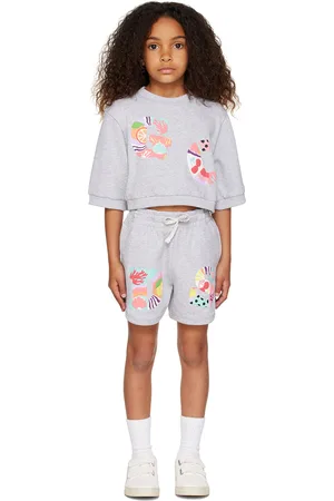 GCDS Kids Gray Bonded Sweatshirt & Shorts Set