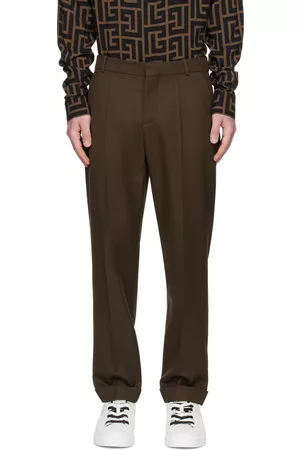 Balmain Men Pants - Brown Four-Pocket Trousers