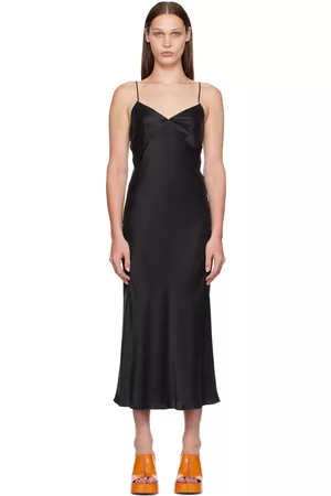 Silk Laundry Women Midi Dresses - Black Deco Midi Dress