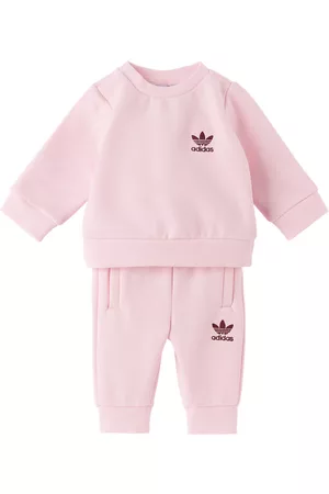 adidas Sweatshirts - Baby Pink Embroidered Sweatsuit Set