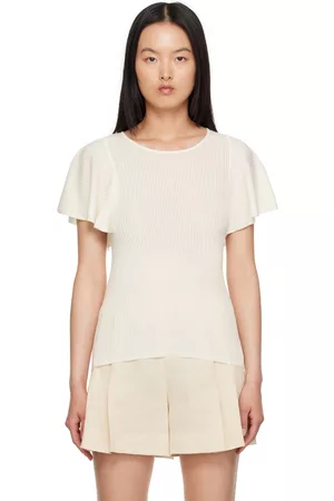 Chloé Women T-shirts - Off-White Wing-Sleeve T-Shirt
