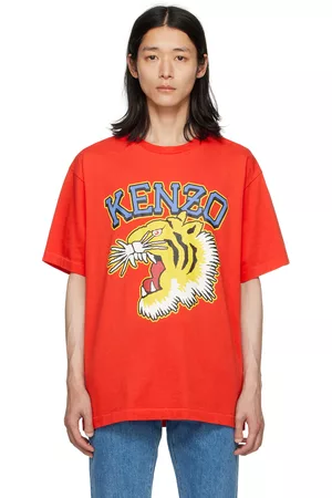Kenzo Men T-shirts - Red Paris Varsity Jungle Tiger T-Shirt