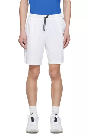 HUGO BOSS Men Shorts - White Embroidered Shorts