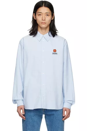 Kenzo Men Shirts - Blue Paris Boke Flower Shirt