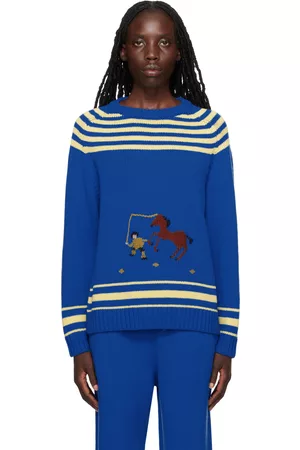 BODE Women Jumpers - Blue Pony Lasso Sweater