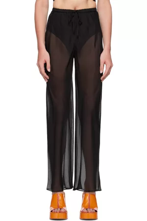 Silk Laundry Women Loungewear - Black Bias Cut Lounge Pants