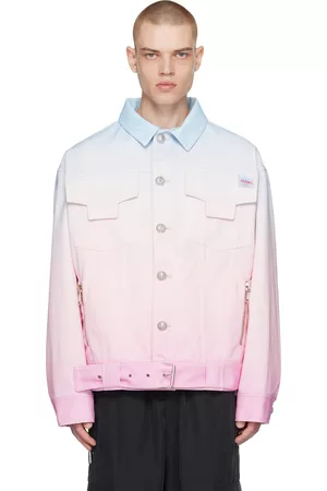 Balmain Men Denim Jackets - Pink Evian Edition Denim Jacket