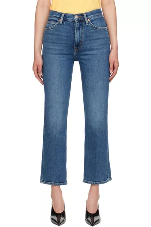 RE/DONE Women Jeans - Blue 70s Crop Boot Jeans