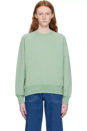 Ami Women Sweatshirts - SSENSE Exclusive Green Ami de Cœur Sweatshirt