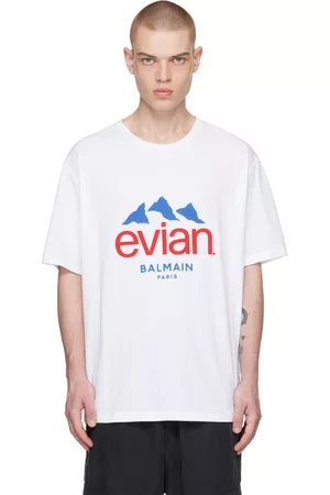 Balmain Men T-shirts - White Evian Edition T-Shirt