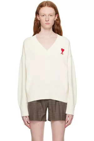 Ami Women Jumpers - Off-White Ami de Cœur Sweater