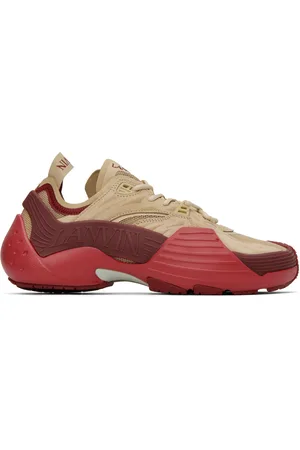 Lanvin Beige & Red Flash-X Sneakers