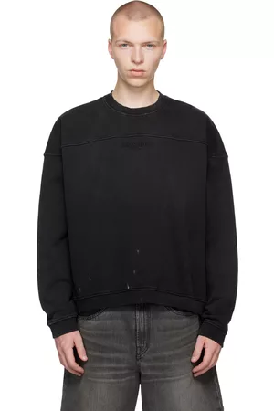Guess Men Sweatshirts - Black Relaxed Sweatshirt