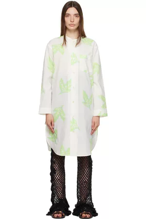 BODE Women Shirts - White 'Lily of the Valley' Shirt