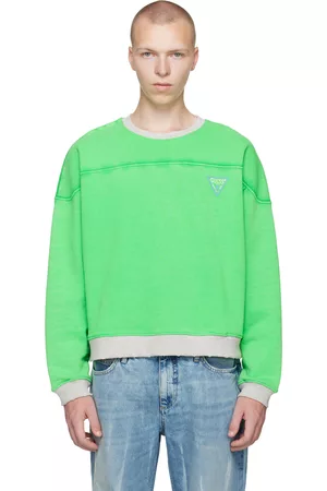 Guess Men Sweatshirts - Green Relaxed Sweatshirt