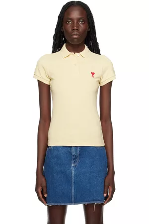 Ami Women Polo Shirts - Beige Ami de Cœur Polo