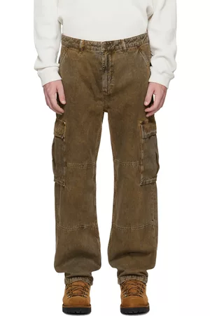 Guess Men Cargo Pants - Brown Faded Cargo Pants