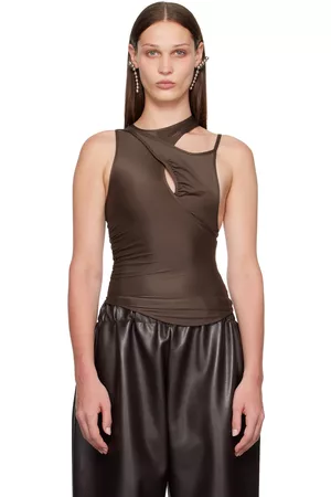 SELASI Women Tank Tops - Brown Strap Tank Top