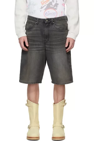 Guess Men Shorts - Black Vintage Denim Shorts