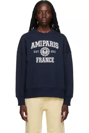 Ami Women Sweatshirts - Navy Oversize Sweatshirt