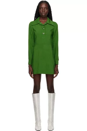 Ami Women Dresses - Green Buttoned Collar Minidress