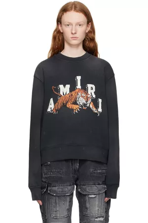 AMIRI Women Sweatshirts - Black Vintage Tiger Sweatshirt