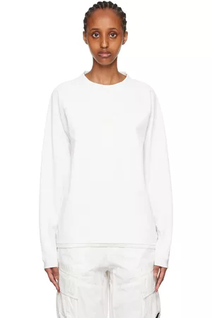 C.P. Company Women Sweatshirts - White Embroidered Sweatshirt