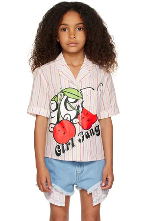 GCDS Kids Pink Striped Shirt