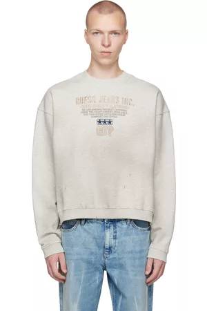 Guess Men Sweatshirts - Gray Crewneck Sweatshirt