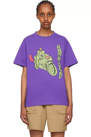 Brain Dead Women T-shirts - Purple Goon Rider T-Shirt